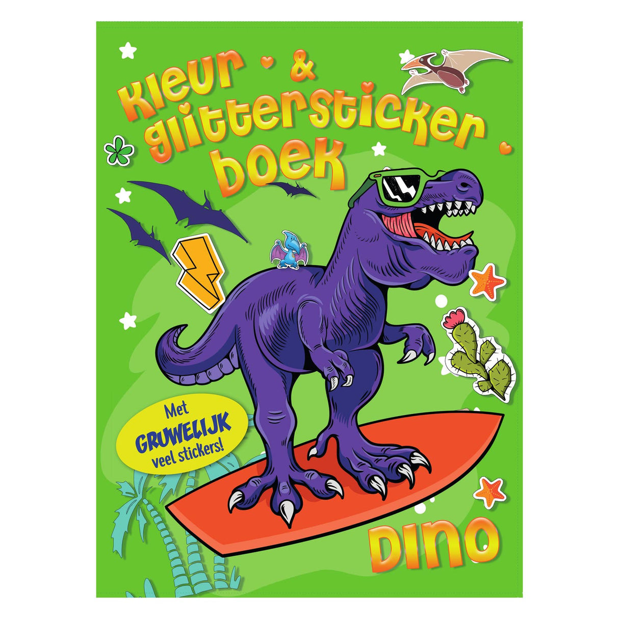 Orální karty barevné třpytky nálepky kniha dino