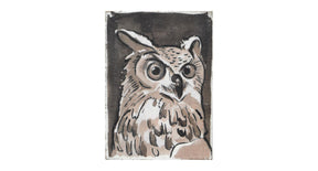 Linen wall art owl 15x21x2.5cm multi