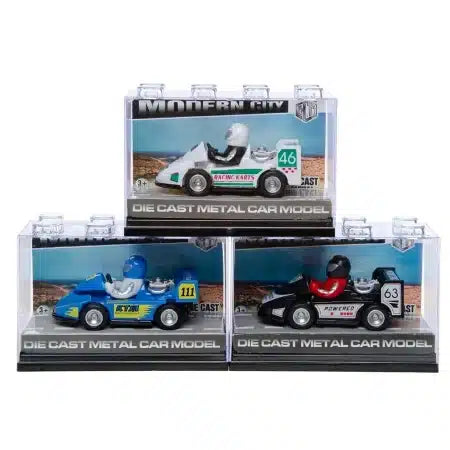 Intro die cast kart auto in 3 kleuren leverbaar