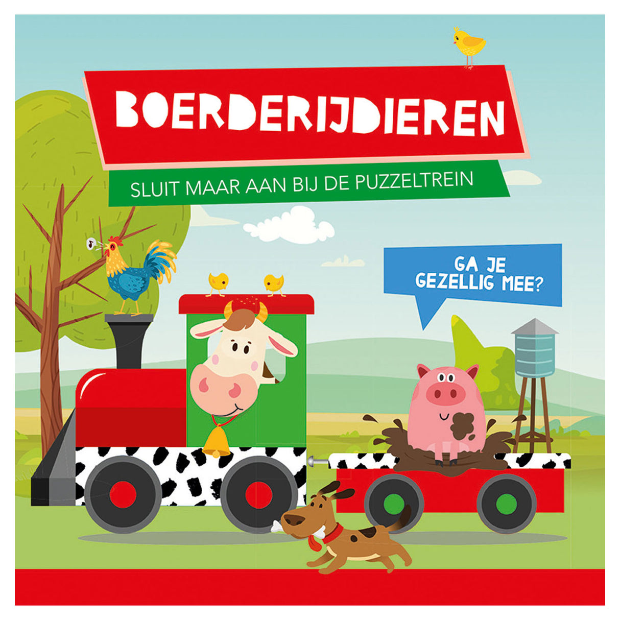 Usborne boerderijdieren- boek + puzzeltrein