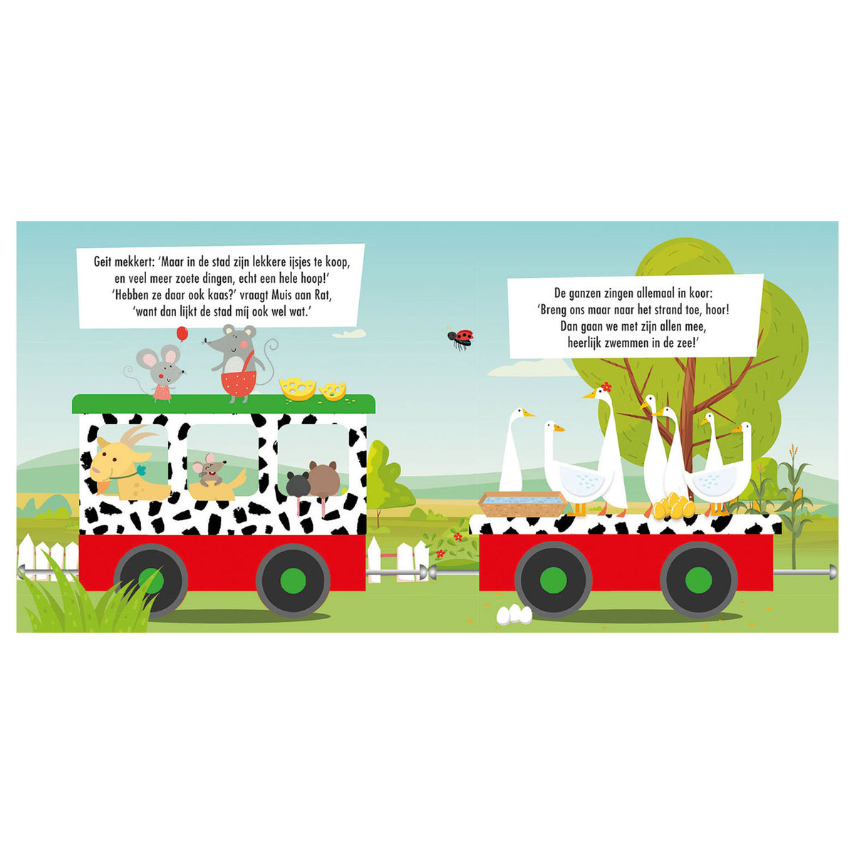 Lantaarn publishers boek en puzzeltrein boerderijdieren