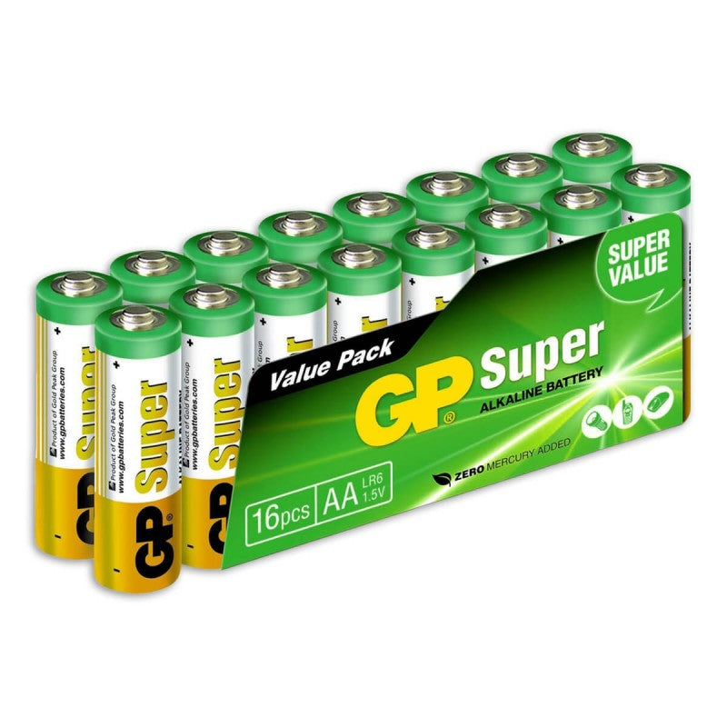 Super alkaline AA-batterijen 16PK