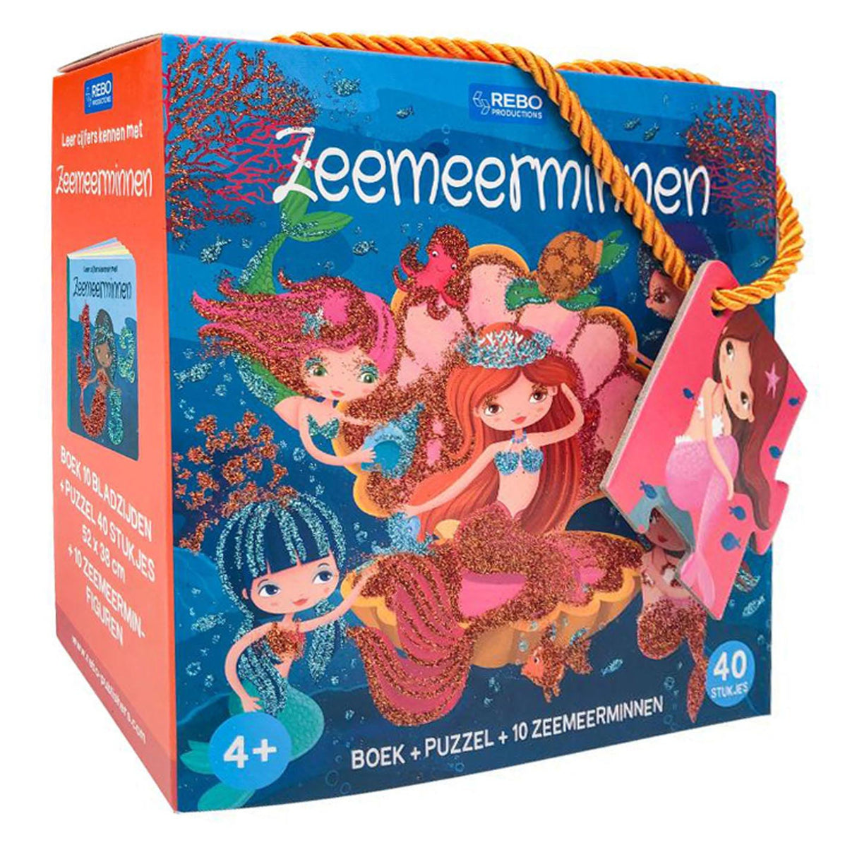 Rebo Publishers Book, rompecabezas + 10 figuras - sirena