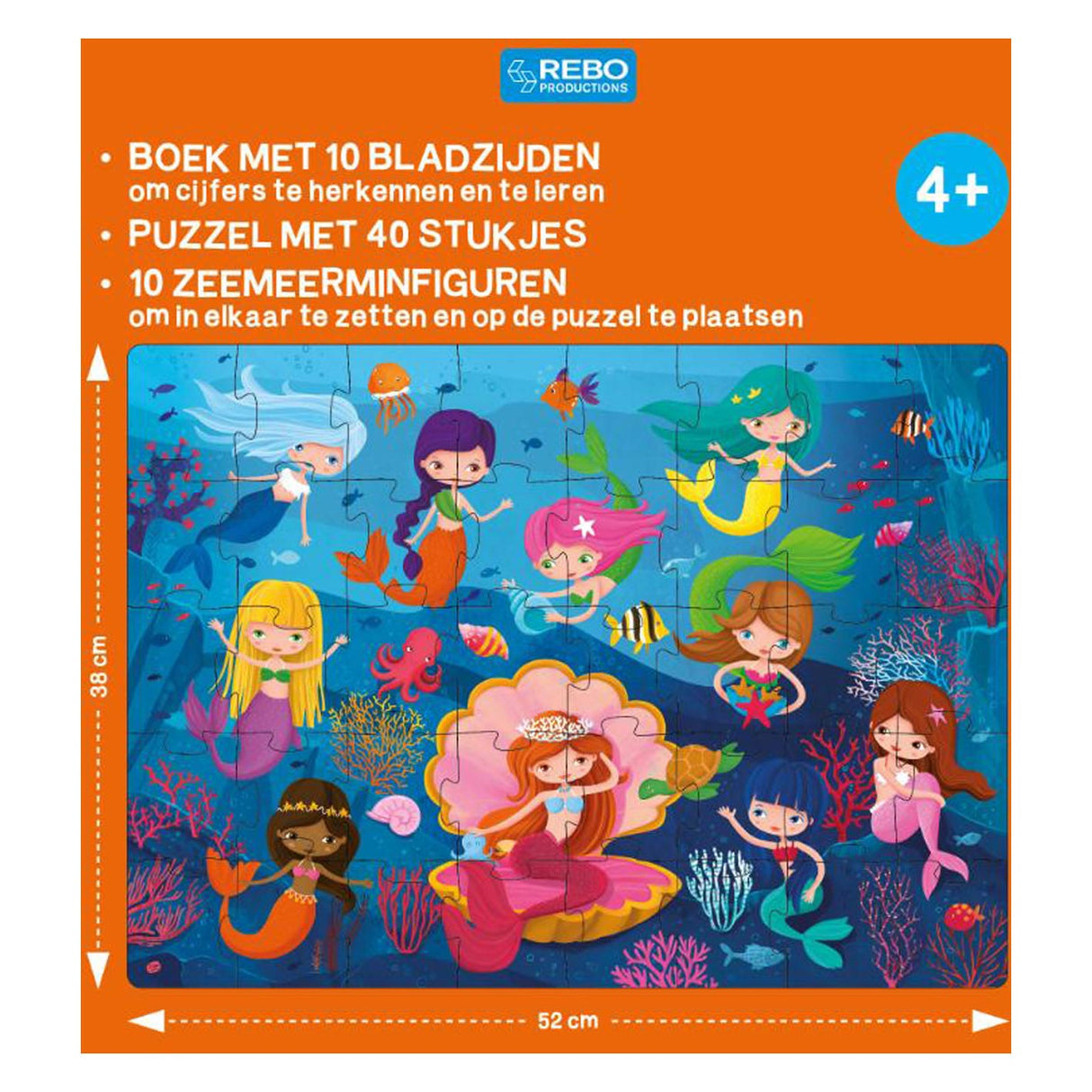 Rebo Publishers Book, Puzzle + 10 Figures - Mermaid