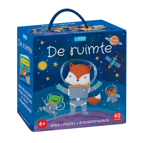 Rebo publishers de ruimte - boek en puzzel, 10 figuren