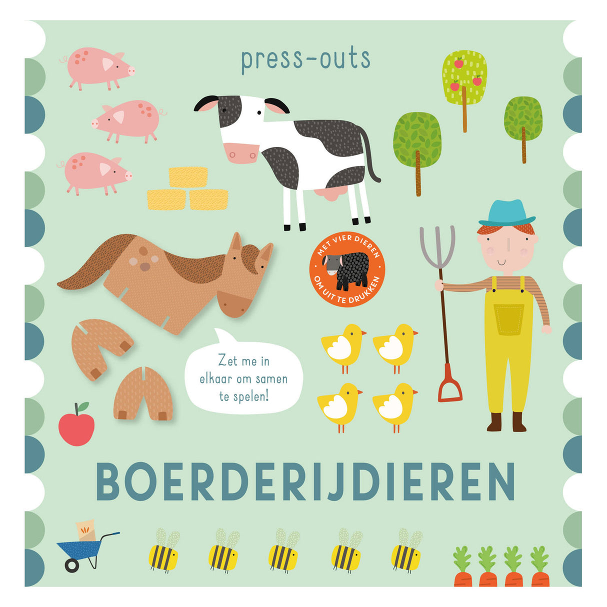 Rebo publishers kartonboek press-outs boerderijdieren