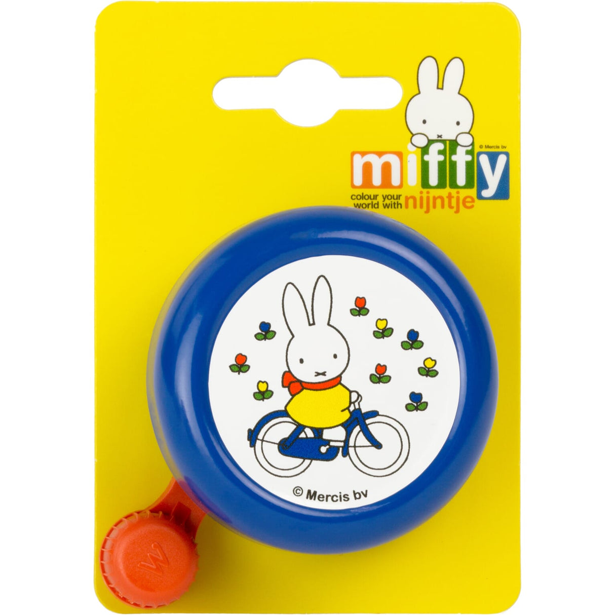 Cykelklokke Miffy på cykel 60 mm blå