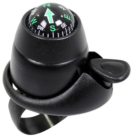 Widk Bicycle Bell med kompas 34 mm sort