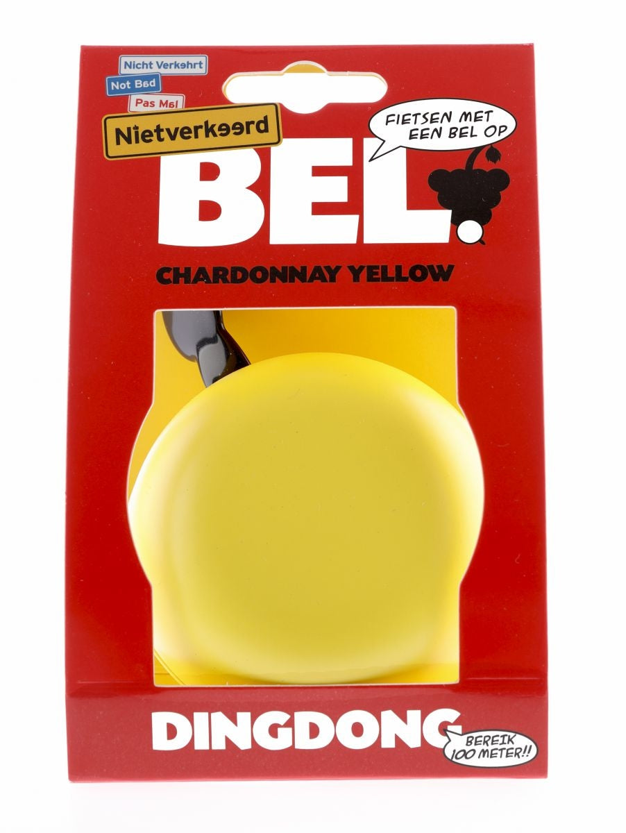 Bike bell ding-dong steel 80 mm yellow