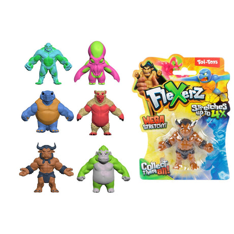 Toi-toys fun anti stressfiguur -flexerz-3st 6cm rekbaar 2ass