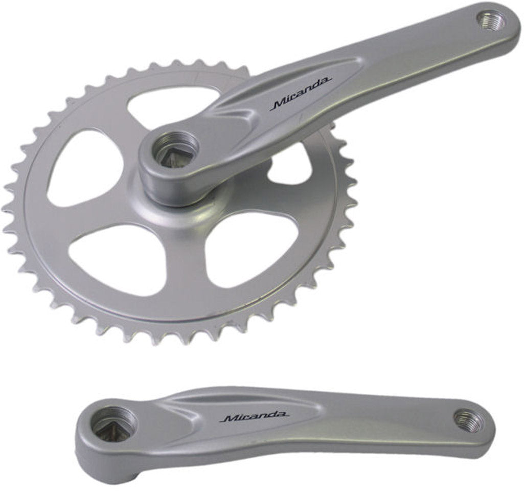 Miranda Crankkel Alfa 1 42T, crank length 170mm. Silver, aluminum, Spieeless. Chain top 3 32