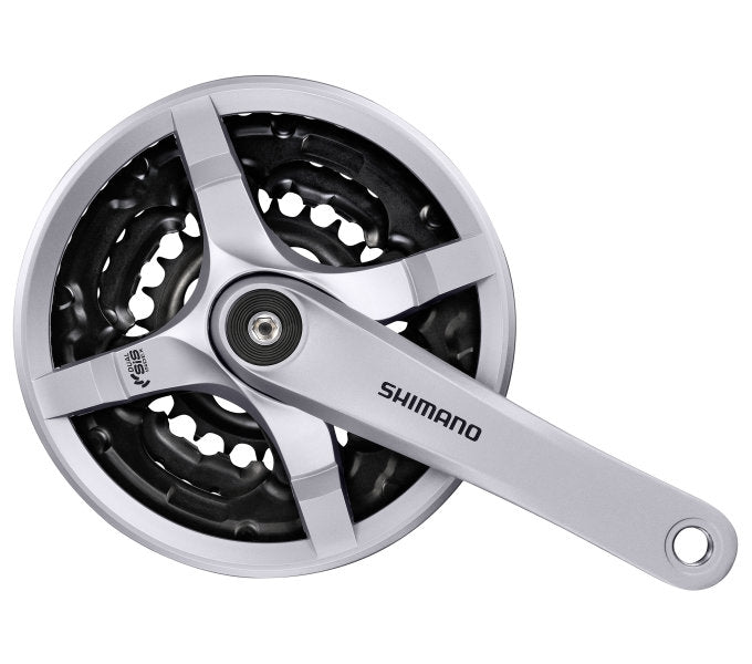 Shimano Crankset 6 7 8 Speed ​​Tourney FC-Ty501 s 170 mm ramenem 42 x 34 x 24t s řetězovým obrazovkou stříbra