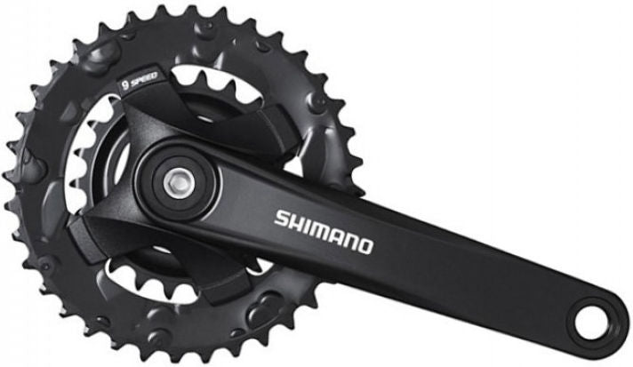 Shimano Crankset 2 x 9 Speed ​​Altus FC-M101 avec 175 mm Crankarm 36-22T avec un essieu carré noir