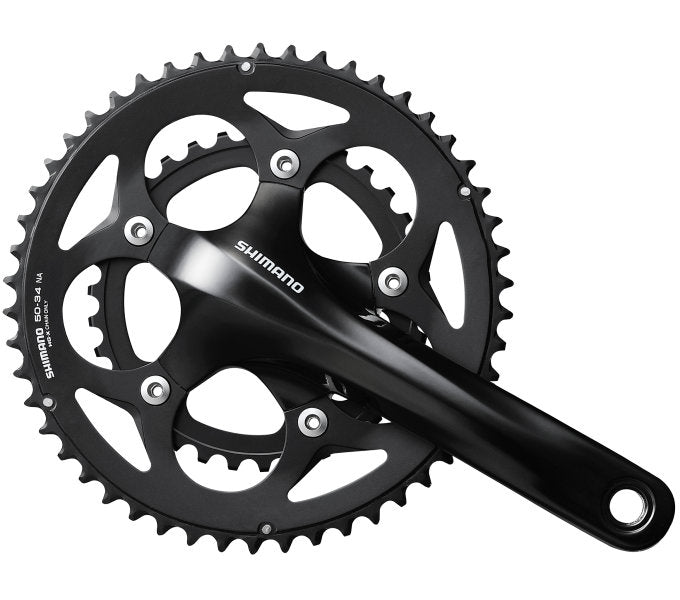 Shimano Crankset 2 x 10 Speed ​​Road FC-RS400 175 50-34 Holle som svart