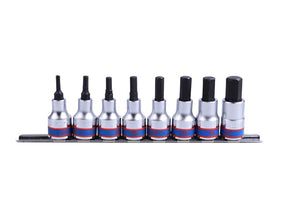 King tony set van imbus stopcontacten 3 8 8cz. h3-h12 chroom rail, blister