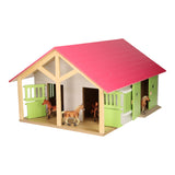 Kids Globe Horse Stable Pink con 2 scatole e archiviazione, 1:24