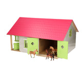 Kids Globe Horse Stable Pink con 2 scatole e archiviazione, 1:24