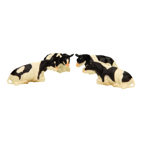 Kids globe koeien zwart wit liggend en staand 12stuks 1:32