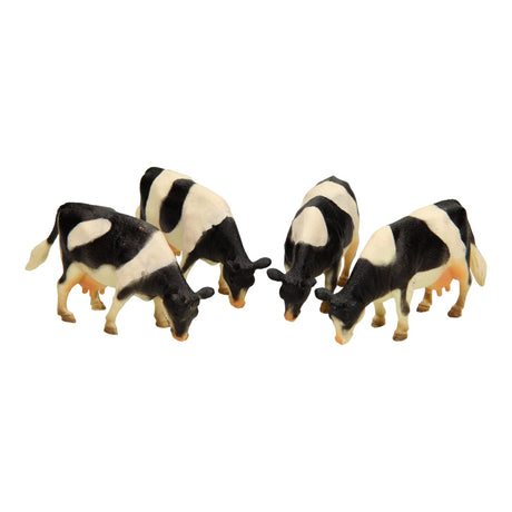 Kids globe koeien zwart wit liggend en staand 12stuks 1:32