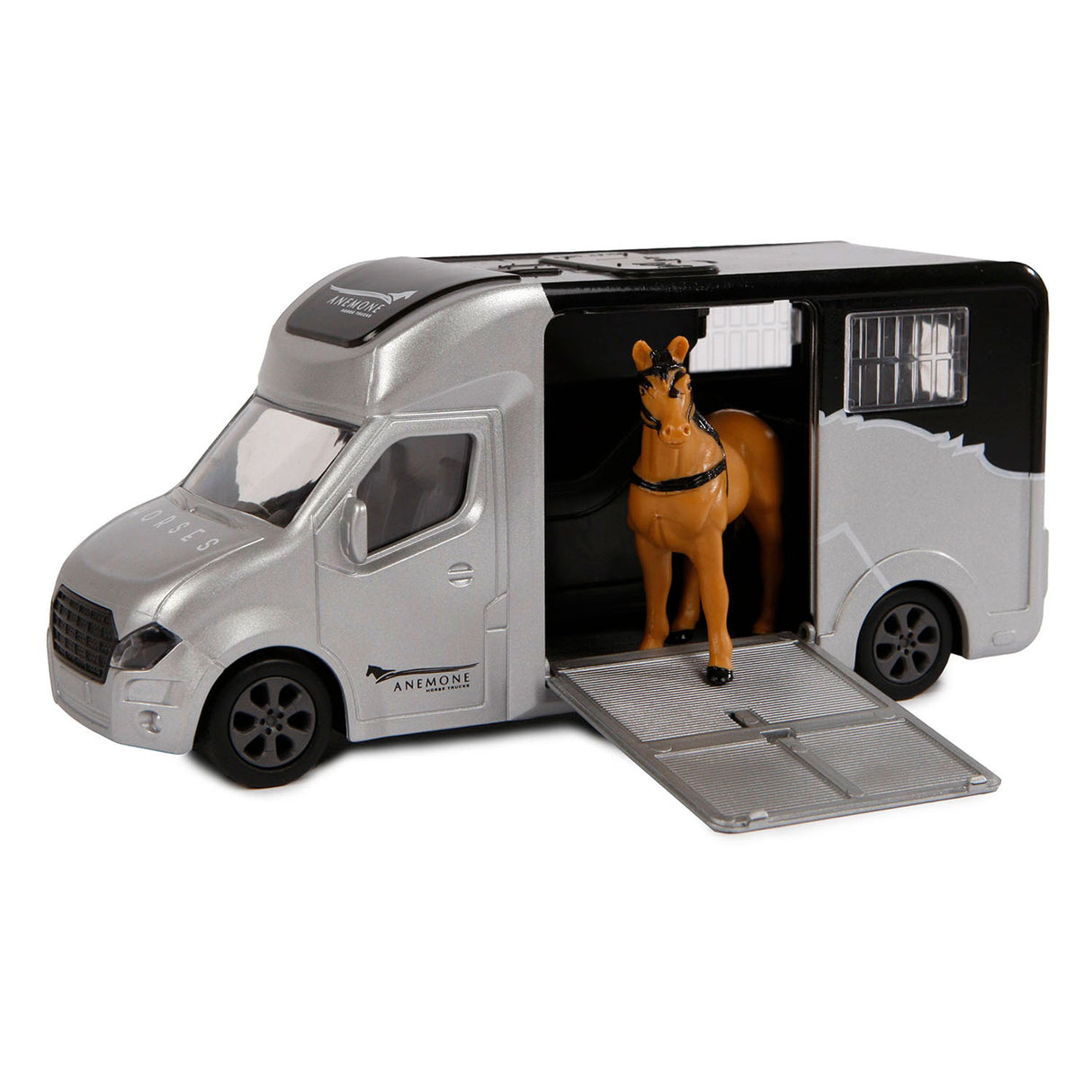 Kids Globe Die Cast Horse Truck med lys og lydgrå