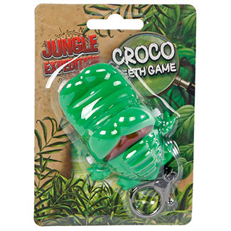Jungle expedition bijtende krokodil sleutelhanger 7cm