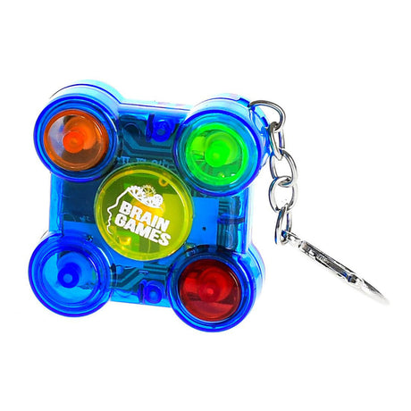Brain games memory game sleutelhanger met licht en geluid 5x5cm