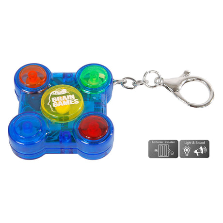 Brain games memory game sleutelhanger met licht en geluid 5x5cm