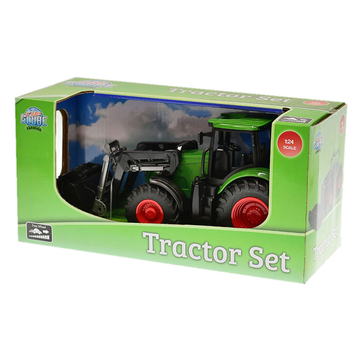 Tracteur de globe pour enfants avec chargeur frontal - vert