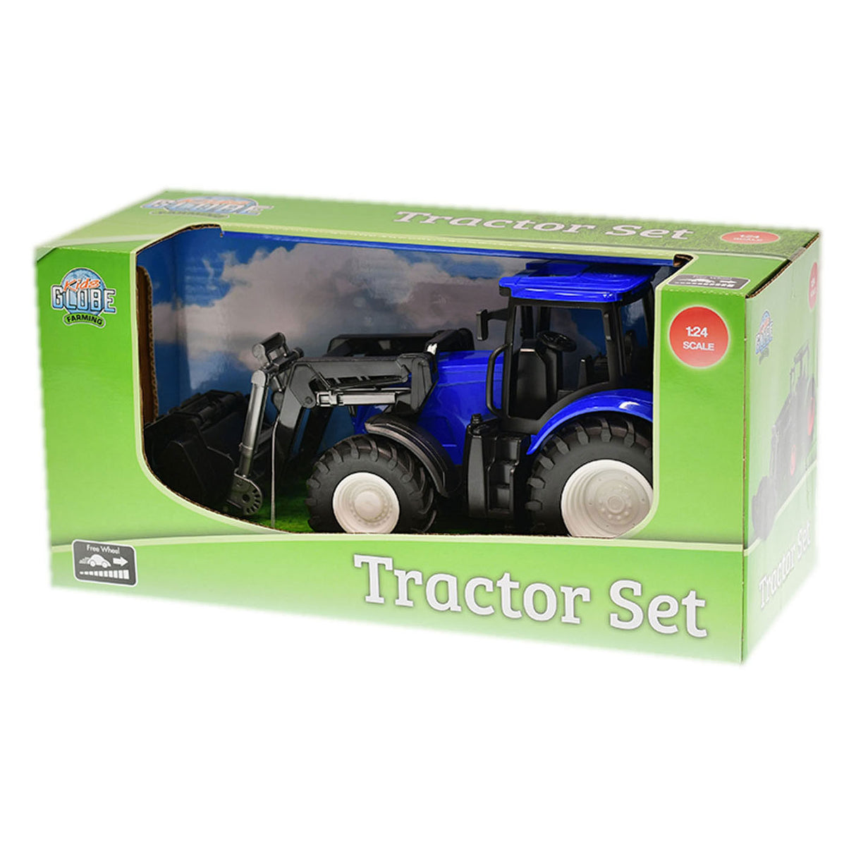 Kids Globe Tractor con caricatore anteriore - blu