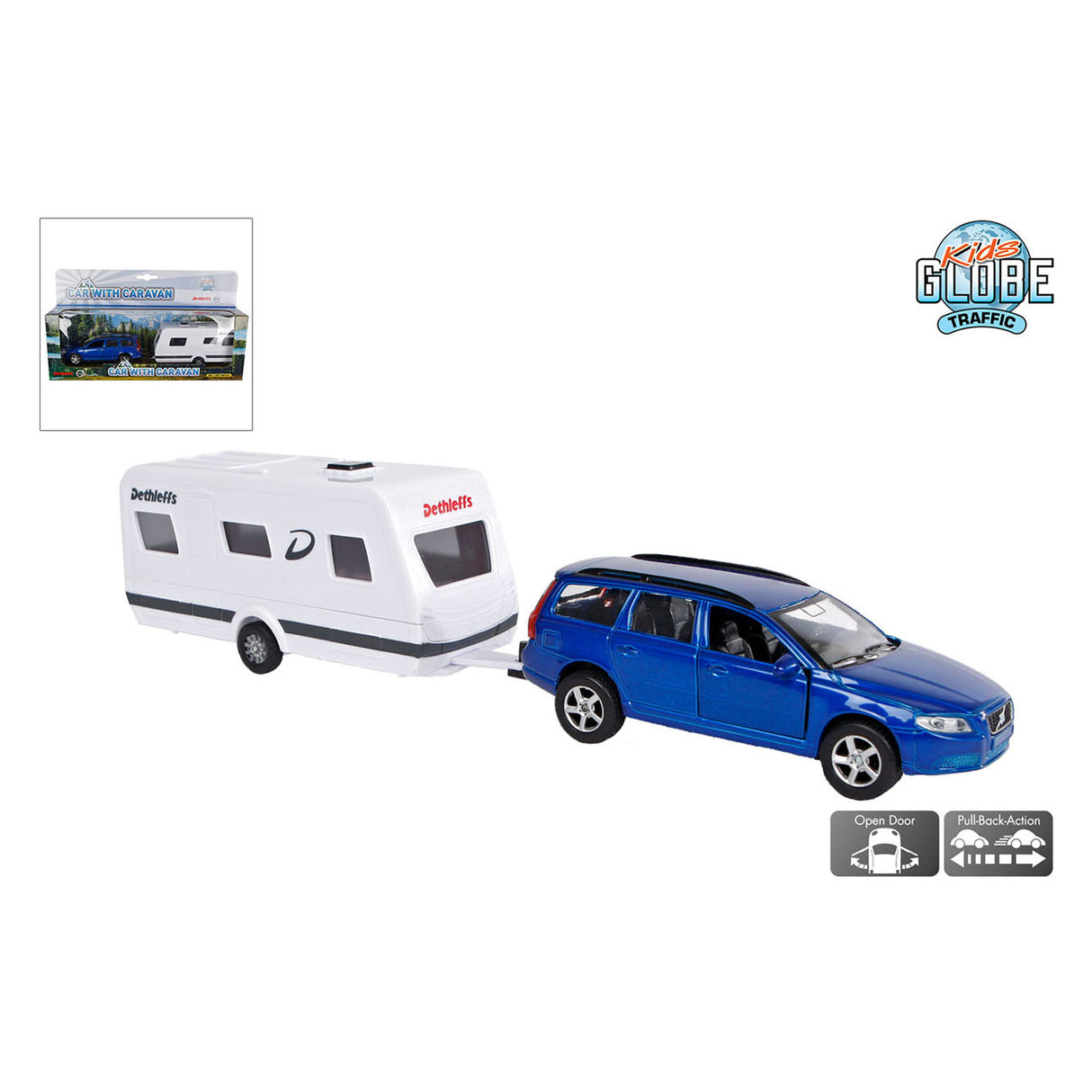 Kids Globe Globe Volvo V70 avec caravane Dethleffs