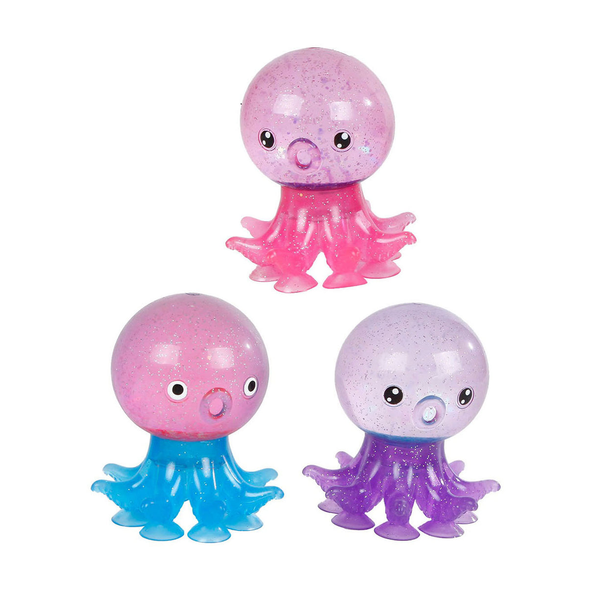 Destination Deep Octopus Glitter Squeeze Ball med sugekopper