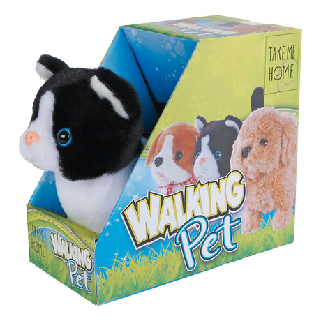 Take me home wandelende poes zwart wit 15,5cm