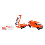 Kids globe vw transporter met pijlwagen en licht die-cast