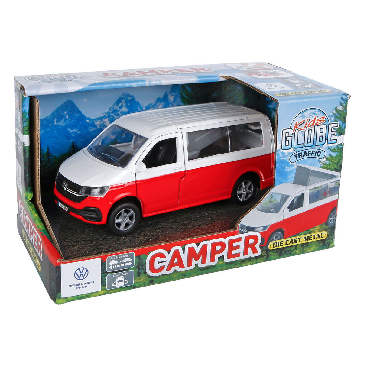 Kanner Globe Globe VW Bunn Camper Die-Goss zitt zréck, 13,5 cm