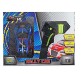 Rc roadstar race auto met licht 2.4ghz 13cm blauw