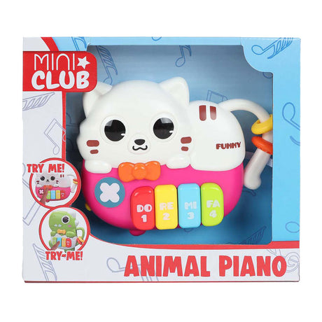 Mini club poes dierenpiano met licht en geluid 15cm