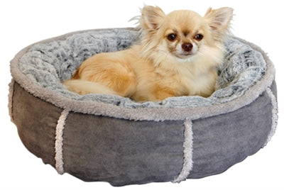 Rosewood Dog Basket Plush Donut Grey