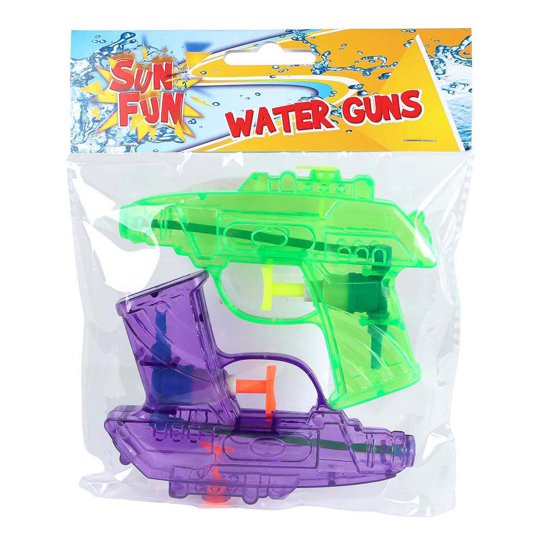 Sun fun waterpistolen kleur, 2dlg.