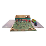 Kids globe loopstal met berging en weiland 1:32 75x68x28cm