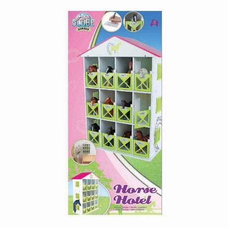 Kids globe paardenstal hotel met 12 boxen 1:24 19x41x53cm