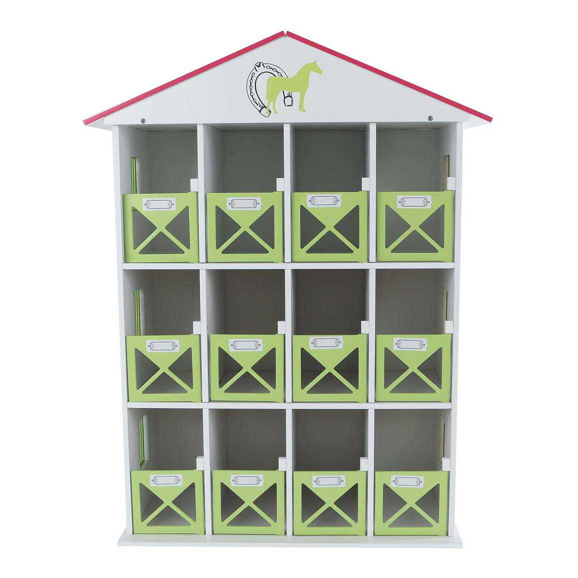 Kids globe paardenstal hotel met 12 boxen 1:24 19x41x53cm