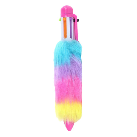 Glamour pluizige multi kleur balpen