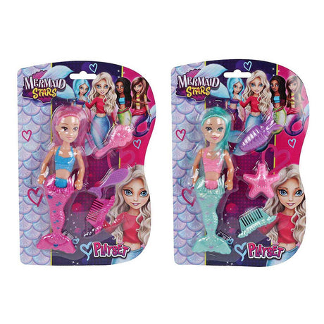 Mermaid stars mermaid met 3 accessoires 3ass 17cm