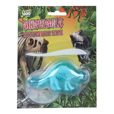 Dinoworld skelet met dinoslijm 6 figuren 4ass kleur 10cm