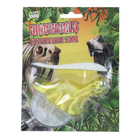Dinoworld skelet met dinoslijm 6 figuren 4ass kleur 10cm
