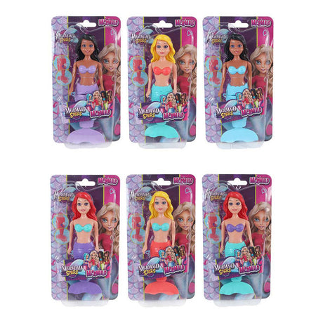 Mermaid stars zeemeermin met opwindfunctie 18,5cm 6 assorti
