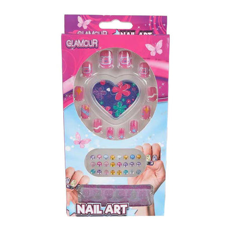 Glamour kunstnagels met diamant accessoires assorti display