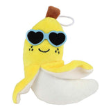 Fluffy menu fruit pluche met zonnebril 4ass 6cm