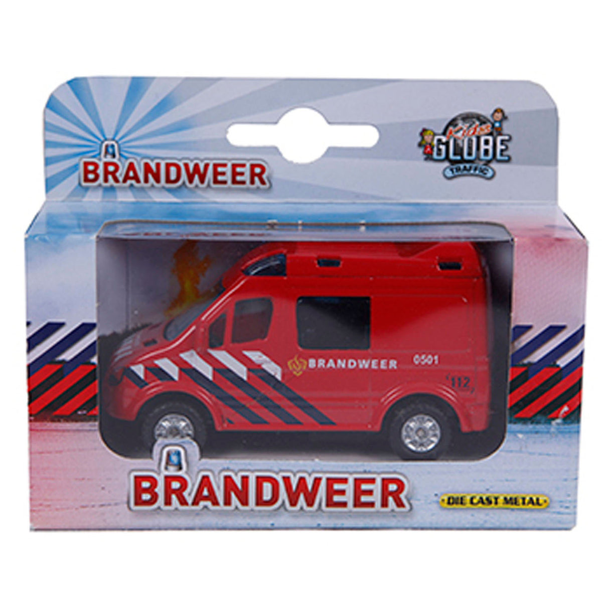 Kids globe brandweer nl die cast pullback-action 8cm