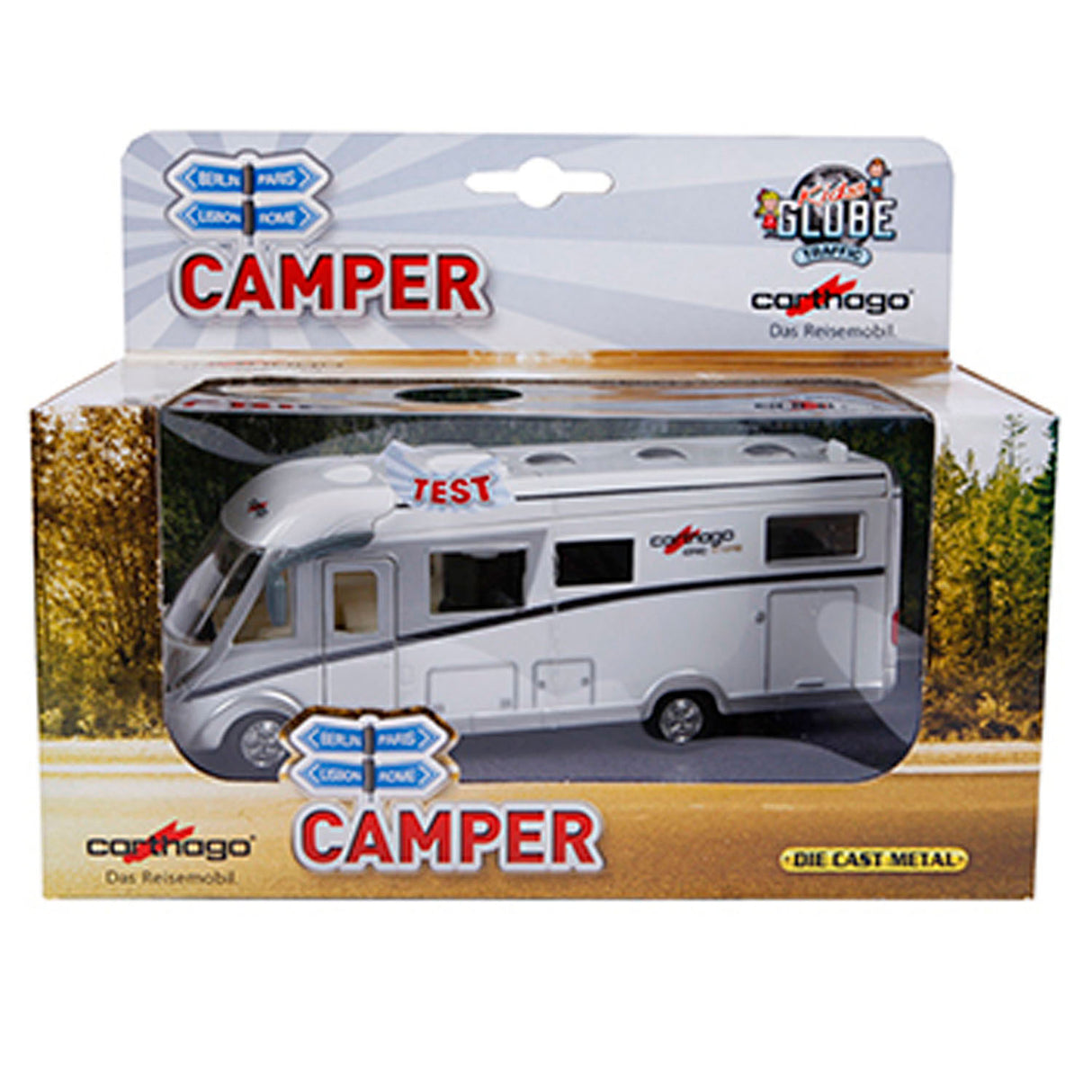 Kids Globe Globe Die Cast Carthago Camper with Light, 16 cm